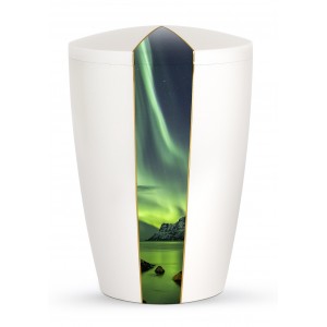 Heaven's Edition Biodegradable Cremation Ashes Funeral Urn – Northern Lights / Pearly Iridescent Surface